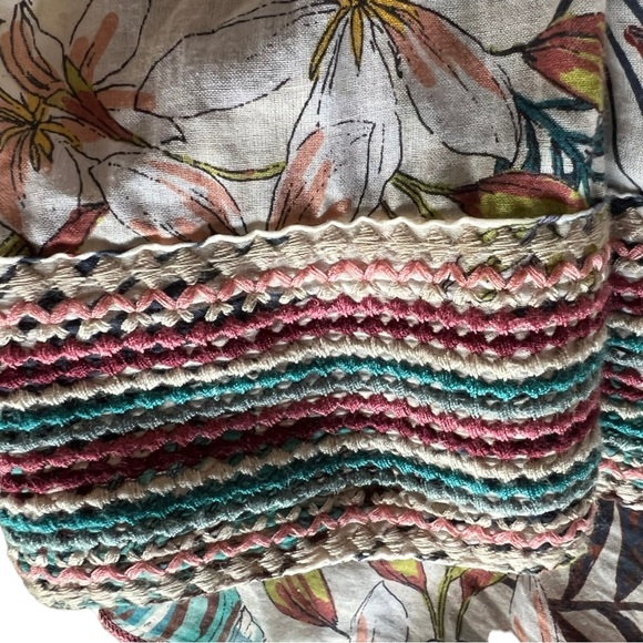 Johnny Was Workshop Cotton Basic Shirt Leaf Print Size Small - Picture 7 of 9